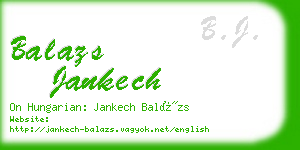 balazs jankech business card